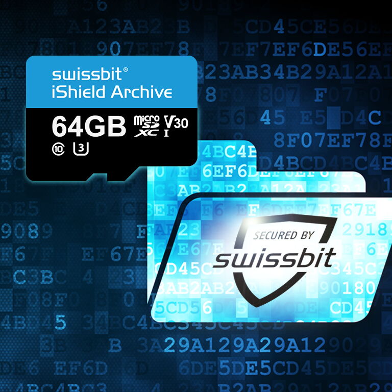 Data secured by swissbit: iShield Archive microsd