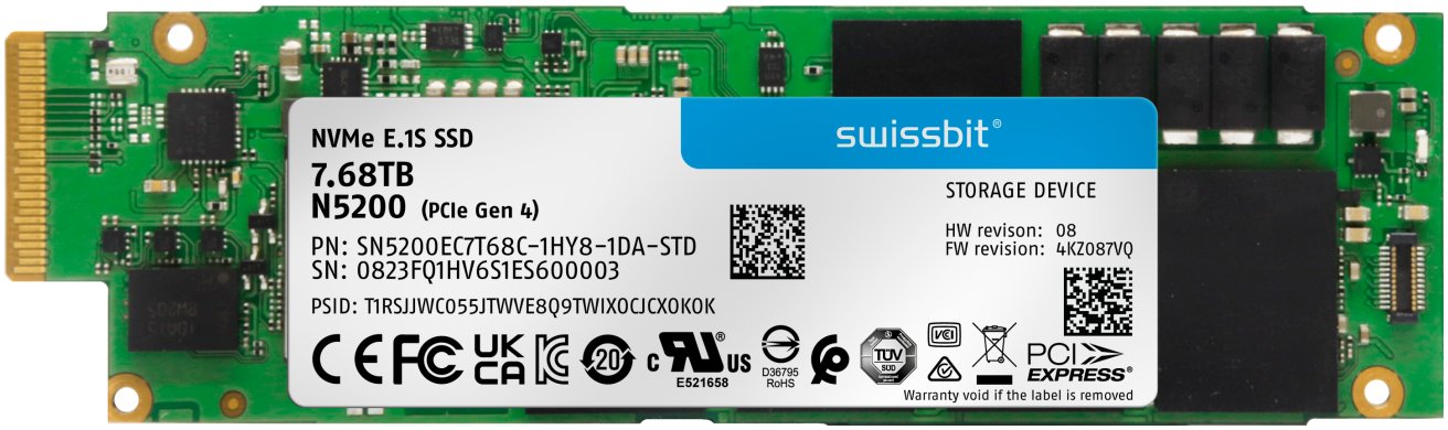 Enterprise E1.S PCIe SSD, N5200, 3840 GB, 3D TLC Flash, 0°C to +70°C