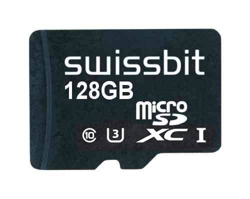 Industrial microSD Card, S-50u, 128 GB, 3D TLC Flash, -40°C to +85°C