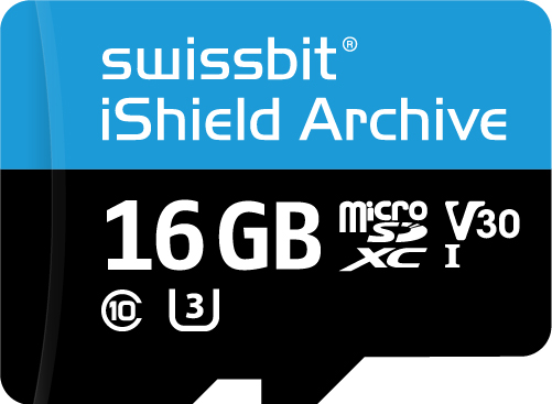 Secure microSD Card, PS-66u iShield Archive, 16 GB, 3D pSLC Flash, -40°C to +85°C