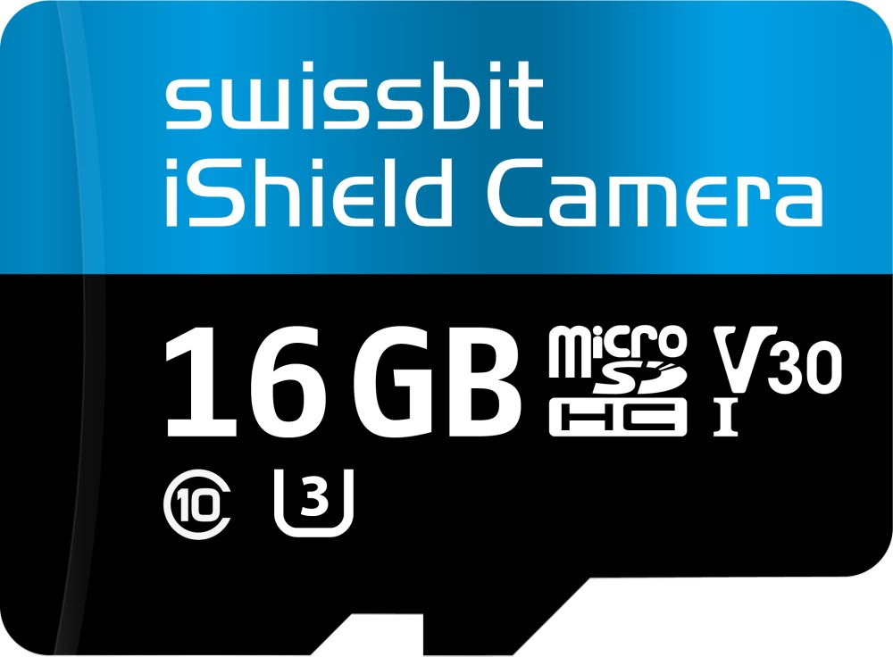Secure microSD Card, PS-66u iShield Camera, 16 GB, 3D pSLC Flash, -40°C to +85°C