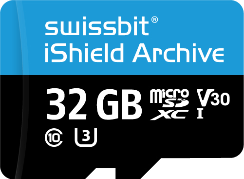 Secure microSD Card, PS-66u iShield Archive, 32 GB, 3D pSLC Flash, -40°C to +85°C