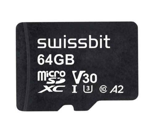 Industrial microSD Card, S-56u, 64 GB, 3D pSLC Flash, -40°C to +85°C