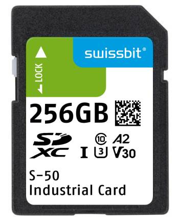 Industrial SD Card, S-50, 256 GB, 3D TLC Flash, -25°C to +85°C