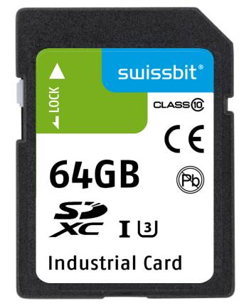 Industrial SD Card, S-50, 64 GB, 3D TLC Flash, -25°C to +85°C