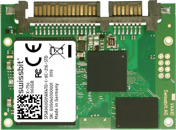 Industrial SLIM SATA SSD, X-78s, 32 GB, 3D pSLC Flash, -40°C to +85°C