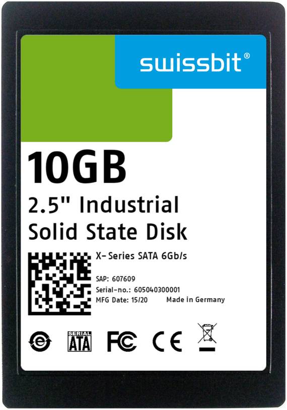 Industrial SATA SSD 2.5", X-76, 10 GB, 3D pSLC Flash, -40°C to +85°C