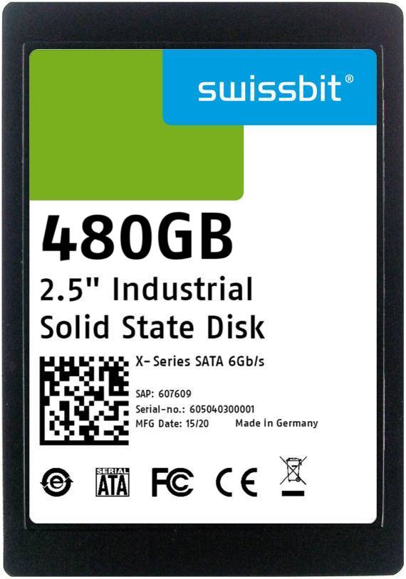Industrial SATA SSD 2.5", X-73, 480 GB, 3D TLC Flash, 0°C to +70°C