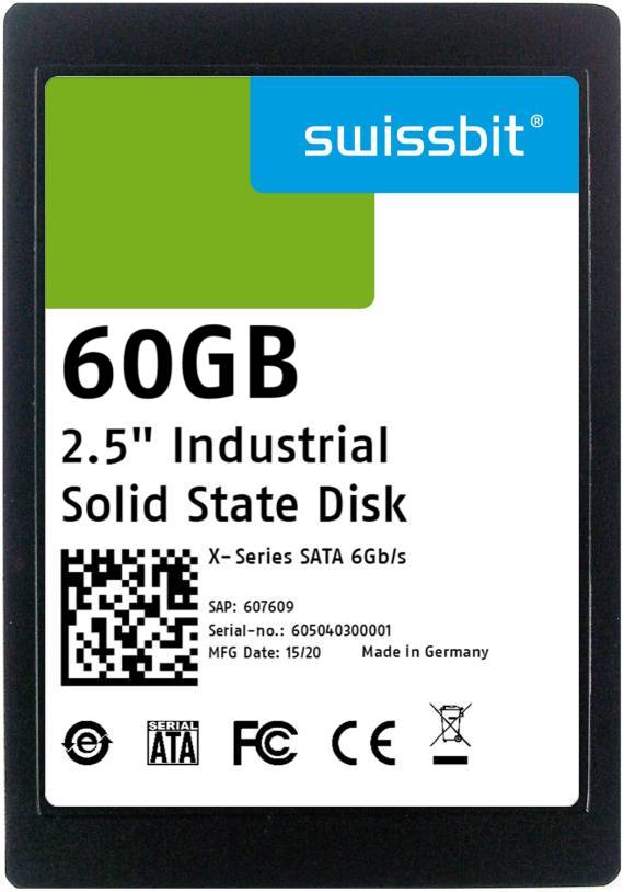 Industrial SATA SSD 2.5", X-75, 60 GB, 3D PSLC Flash, -40°C to +85°C