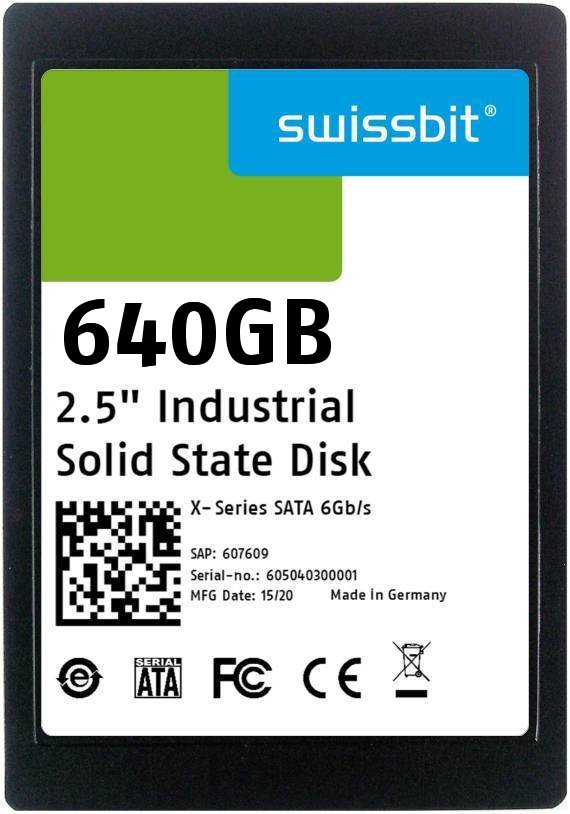 Industrial SATA SSD 2.5", X-78, 640 GB, 3D PSLC Flash, -40°C to +85°C