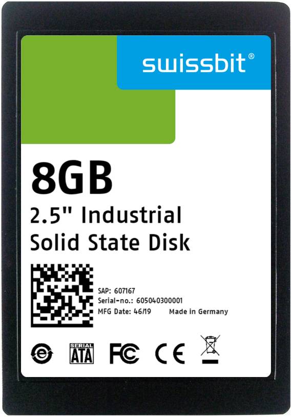 Industrial SATA SSD 2.5", X-600, 8 GB, SLC Flash, -40°C to +85°C