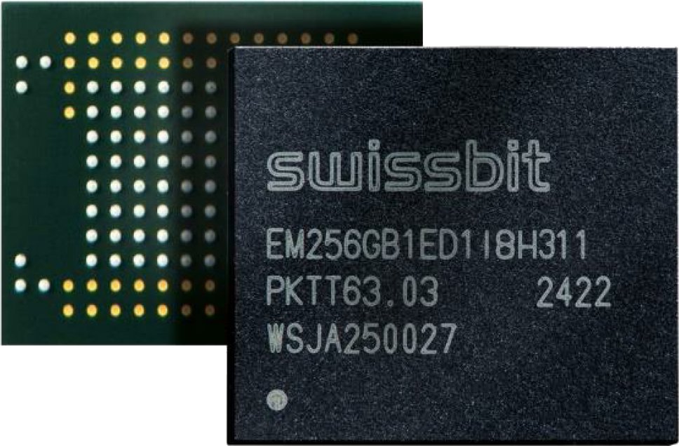 Industrial Embedded MMC, EM-36 (100-b), 5 GB, 3D pSLC Flash, -40°C to +85°C