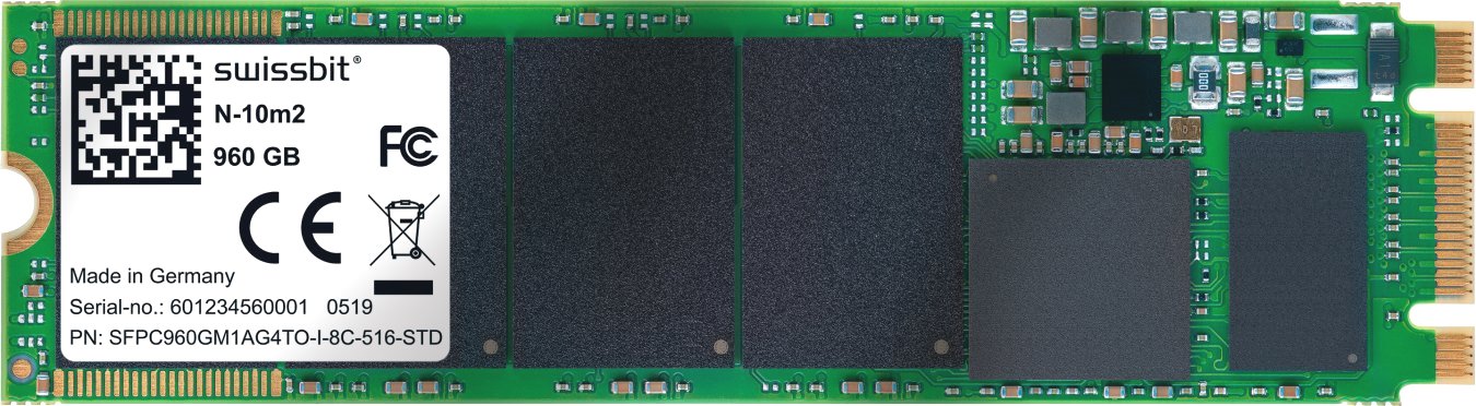 Industrial M.2 PCIe SSD, N-10m2 (2280), 240 GB, 3D TLC Flash, 0°C to +70°C