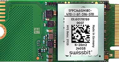 Industrial M.2 PCIe SSD, N-20m2 (2242), 480 GB, 3D TLC Flash, -40°C to +85°C