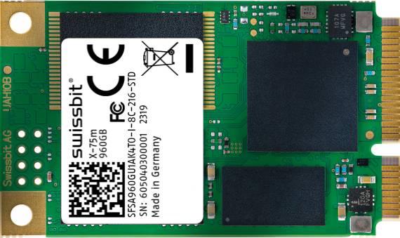 Industrial mSATA SSD, X-75m, 480 GB, 3D TLC Flash, -40°C to +85°C