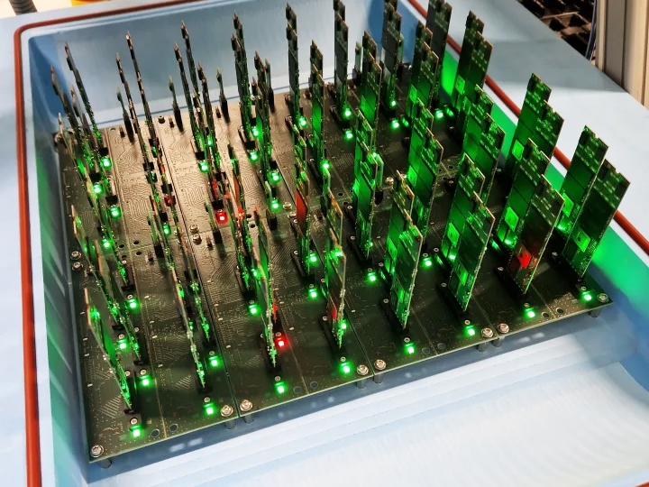 Detail view PCIe Gen4 Test System in Swissbit’s Berlin production facility.